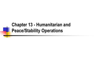 rian and Peace/Stability Operations