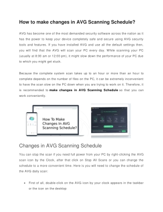 How to make changes in AVG Scanning Schedule?