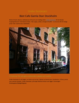 Bäst Cafe Gamla Stan Stockholm