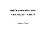 ArtCulture Education EMANCIPATION Matthew Poole