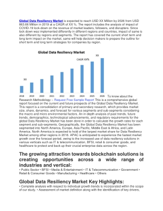 Data Resiliency Market is expected to reach USD XX Million by 2026 from USD 863