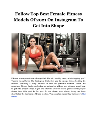 Follow Top Best Female Fitness Models Of 2021 On Instagram To Get Into Shape