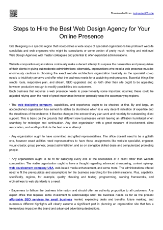 Steps to Hire the Best Web Design Agency for Your Online Presence