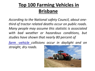 Top 100 Farming Vehicles in brisbane