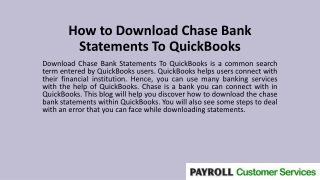 How to Download Chase Bank Statements To QuickBooks