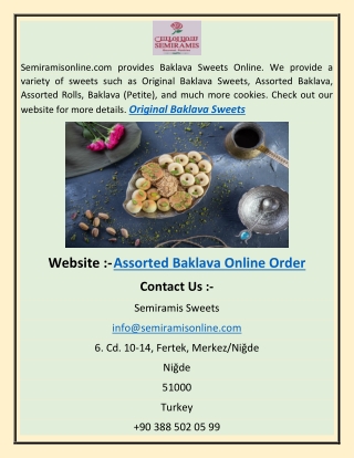 Assorted Baklava Online Order sa