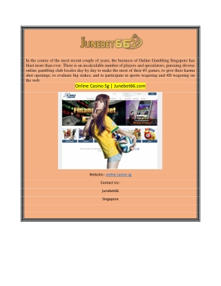 Online Casino Sg  Junebet66.com