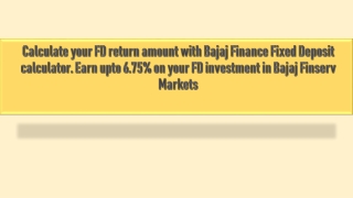 Online FD calculator