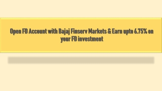 FD Bajaj Finserv Markets