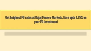 Highest FD interest rates in India