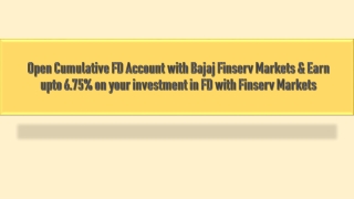 What is cumulative fixed deposit