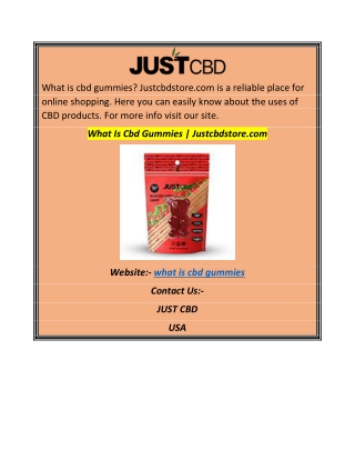 What Is Cbd Gummies Justcbdstore.com