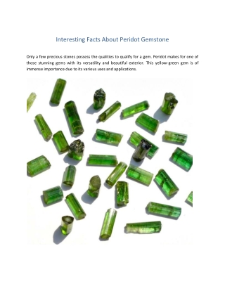 Interesting Facts About Peridot Gemstone