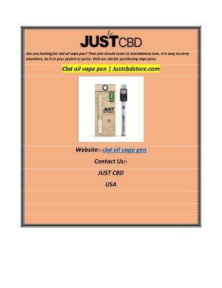 Cbd oil vape pen  Justcbdstore.com