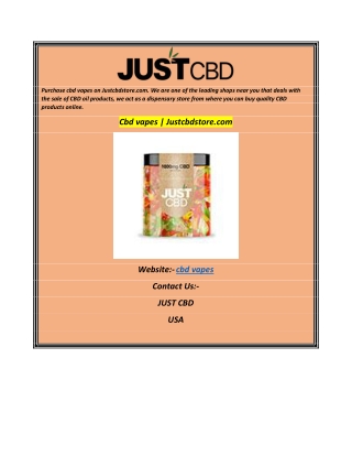 Cbd vapes Justcbdstore.com