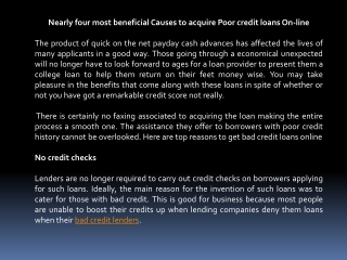 bad credit loan lenders online