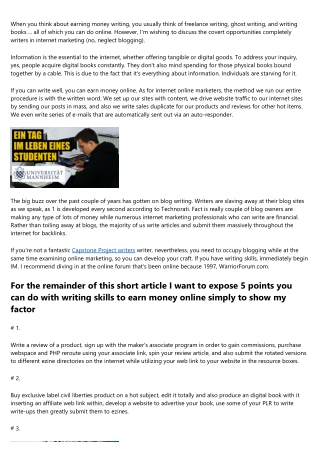 Independent Academic Essay Writers  Earn Money  On The Web