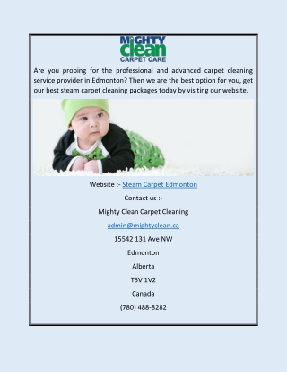 Steam Carpet Edmonton | Mightyclean.ca