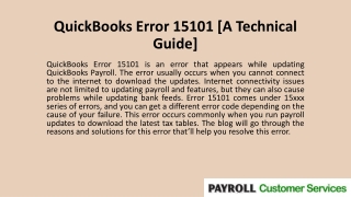 QuickBooks Error 15101 [A Technical Guide]