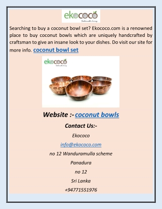 coconut bowl set sdfgd