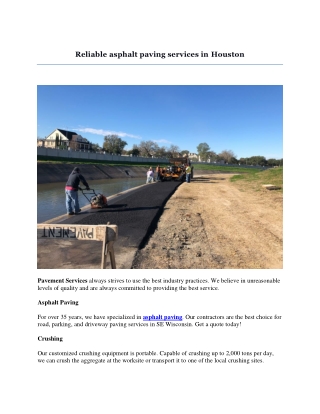 Reliable asphalt paving services in Houston