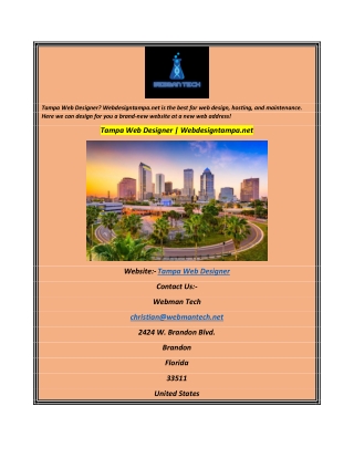 Tampa Web DesignerWebdesigntampa.net