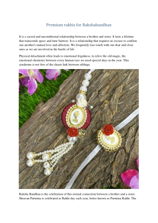 Online premium rakhi