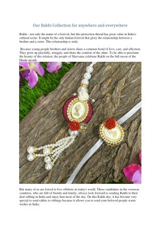 Online rakhi store