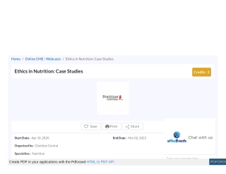 Ethics in Nutrition Case Studies, Online CME
