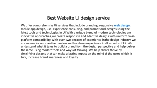 Best Website UI design service