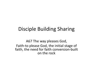 The way pleases God,  Faith-to please God, the initial stage of faith, the need