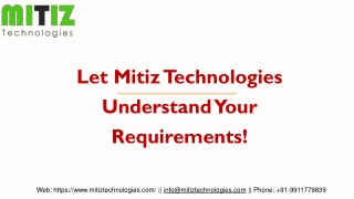 Let Mitiz Technologies Understand Your Requirements For Node JS