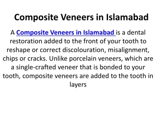 Composite Veneers in Islamabad
