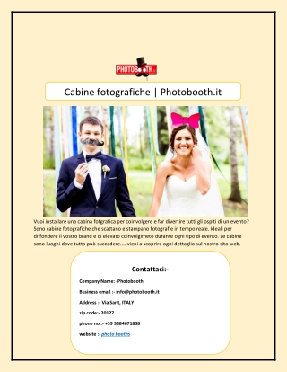 Cabine fotografiche | Photobooth.it