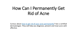 How Can I Permanently Get Rid of Acne