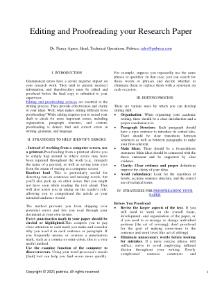 Editing And Proofreading Your Research Paper - Pubrica