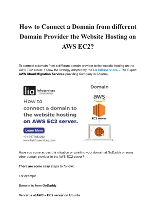 How to Connect a Domain from different Domain Provider the Website Hosting on AWS EC2