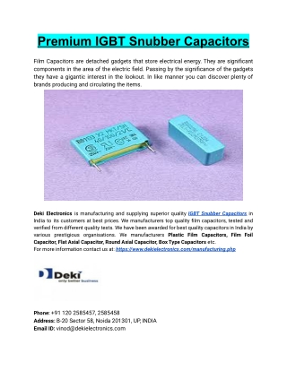 Premium IGBT Snubber Capacitors
