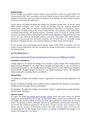 Low-Voltage Circuit Breakers Market Emerging Technologies, Developments, Future