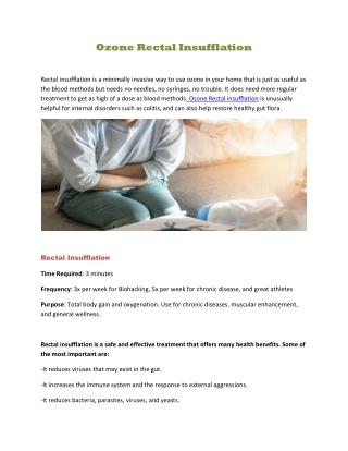Ozone Rectal Insufflation