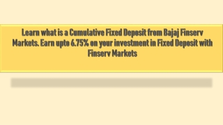 Cumulative fixed deposit