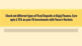 Types of fixed deposit