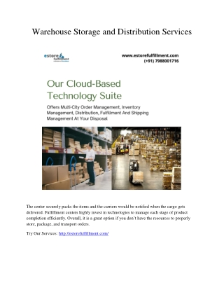 Warehouse Storage and Distribution Services