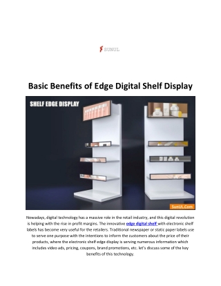 Basic Benefits of Edge Digital Shelf Display