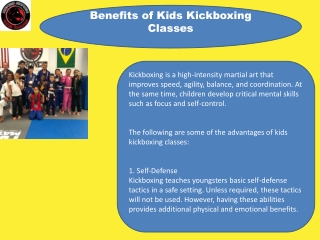 Benefits of Kids Kickboxing Classes