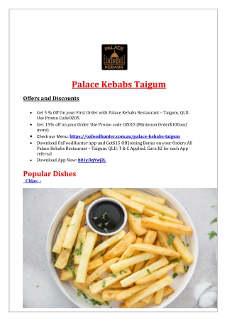 5% Off - Palace Kebabs Restaurant Menu Taigum, QLD