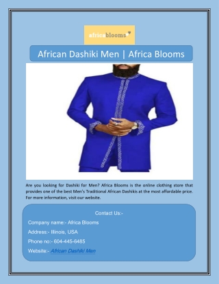 African Dashiki Men | Africa Blooms