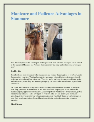 Manicure and Pedicure Advantages in Stanmore