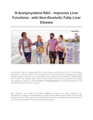N-Acetylcysteine NAC -  with Non-Alcoholic Fatty Liver Disease