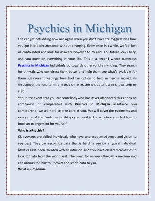 Psychics in Michigan